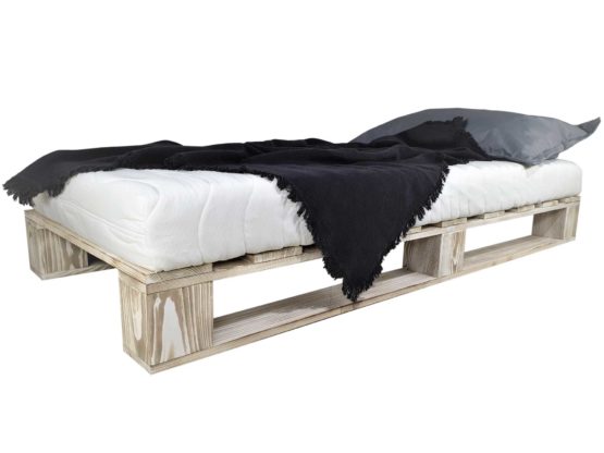 Łóżko rustykalne białe bez zagłówka